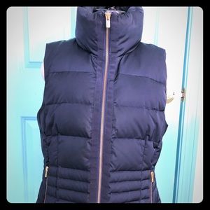 Lilly Pulitzer Navy Puffer Vest Print Inside XL